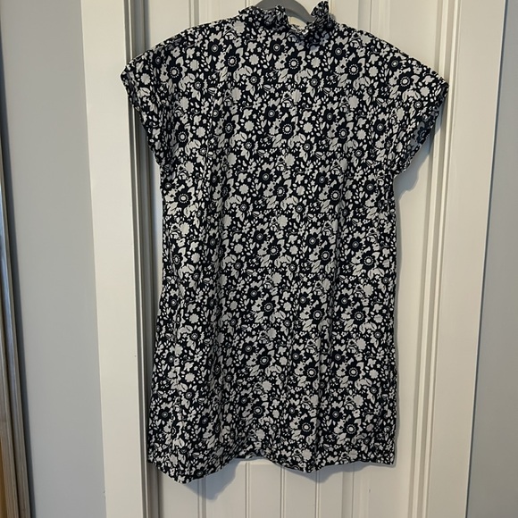 Knee length A line dress. Navy blue and white - Picture 5 of 5